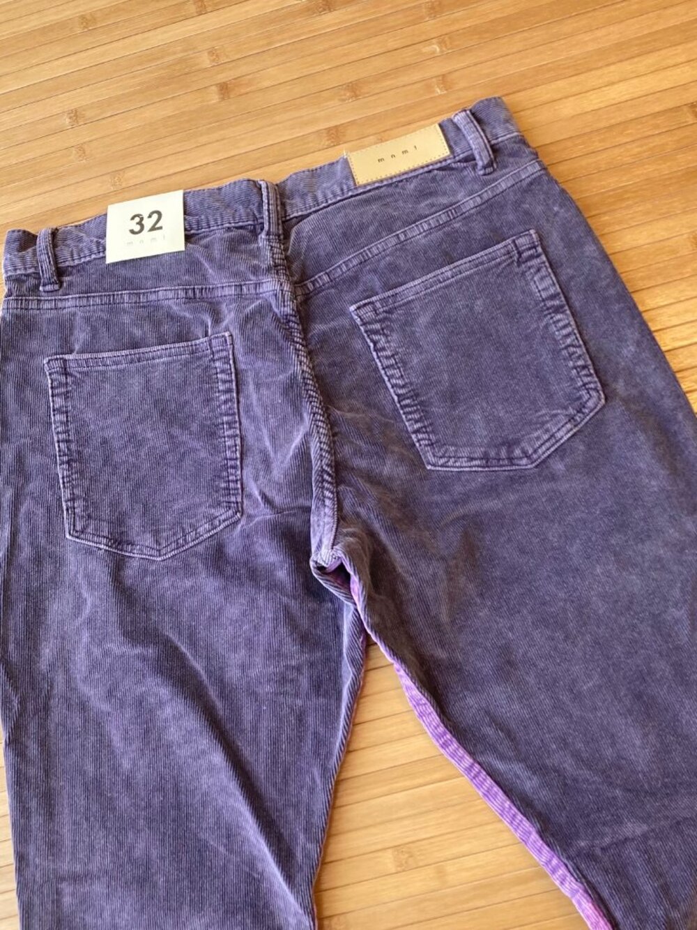 MNML B428 Corduroy Flare Pants Button Fly Mens 32 Purple Two Tone NWT - Picture 13 of 14